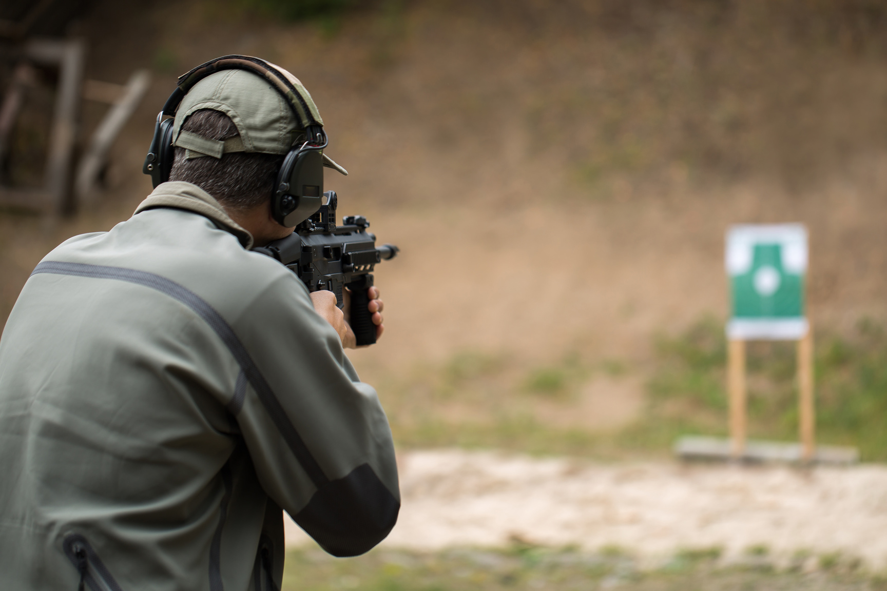 Shooting and Weapons Training. Outdoor Shooting Range.